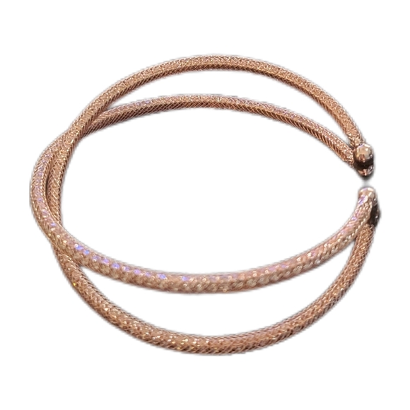 Pink with white crystals Crossover Bangle with Matching Hoop earrings NWT - Picture 5 of 7